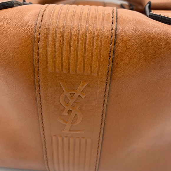 Rare Yves Saint Laurent Leather Boston Handbag Camel - Picture 2 of 10